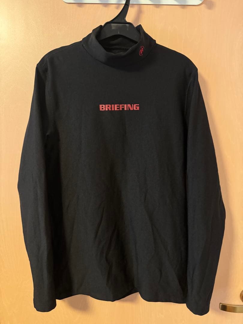 BRIEFING ブラック 長袖ウォームタートルネックシャツ