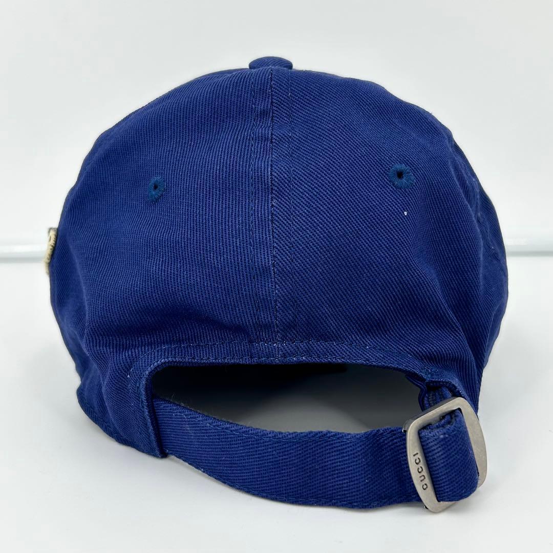 美品✨グッチ キャップ ヤンキース 刺繍 MLB ネイビー