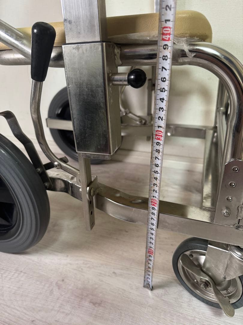 介護　入浴車椅子　シャワーキャリー ステンレス製入浴用車椅子折りたたみ式