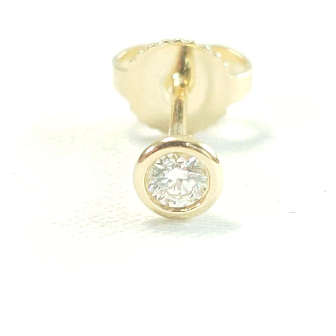 【美品】ティファニー K18 バイザヤード ダイヤ ピアス 片耳用 6806