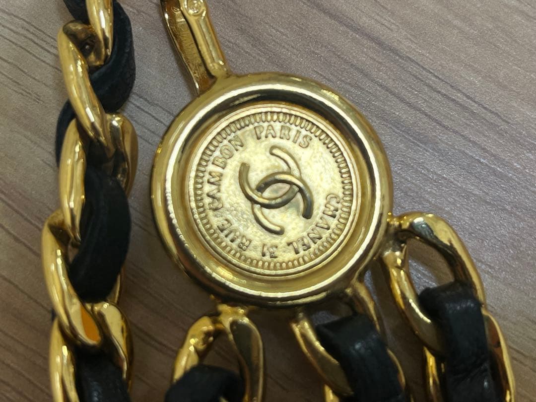 シャネル CHANEL ベルト チェーンベルト ココマーク 3連 ヴィンテージ