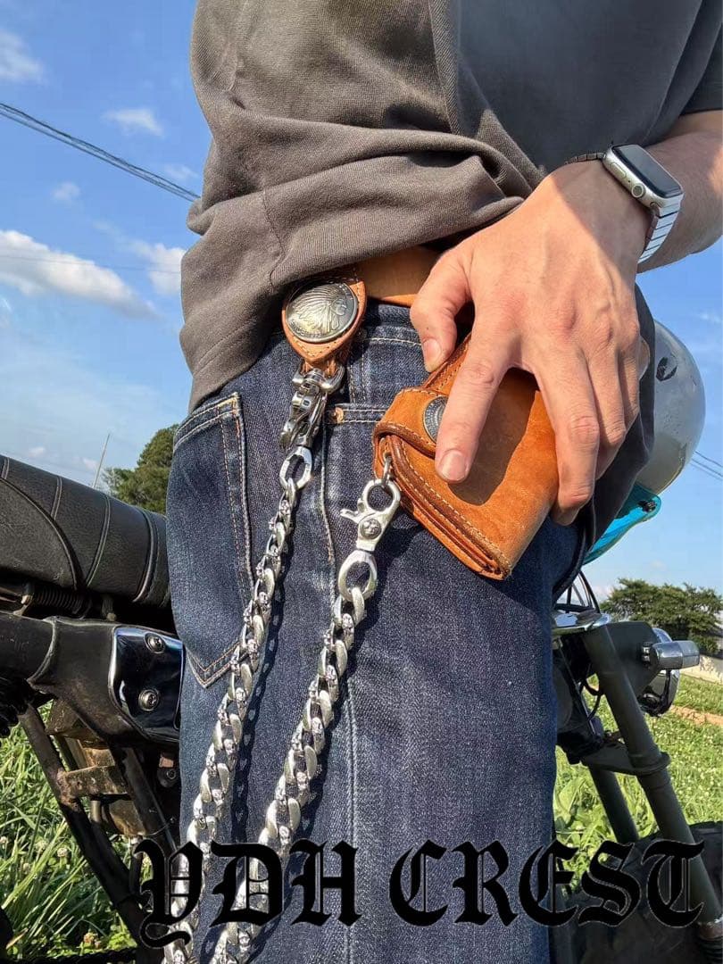 バイカー必須　ウォレット用プレーン　シルバーチェーン　TYPE1　QBKL