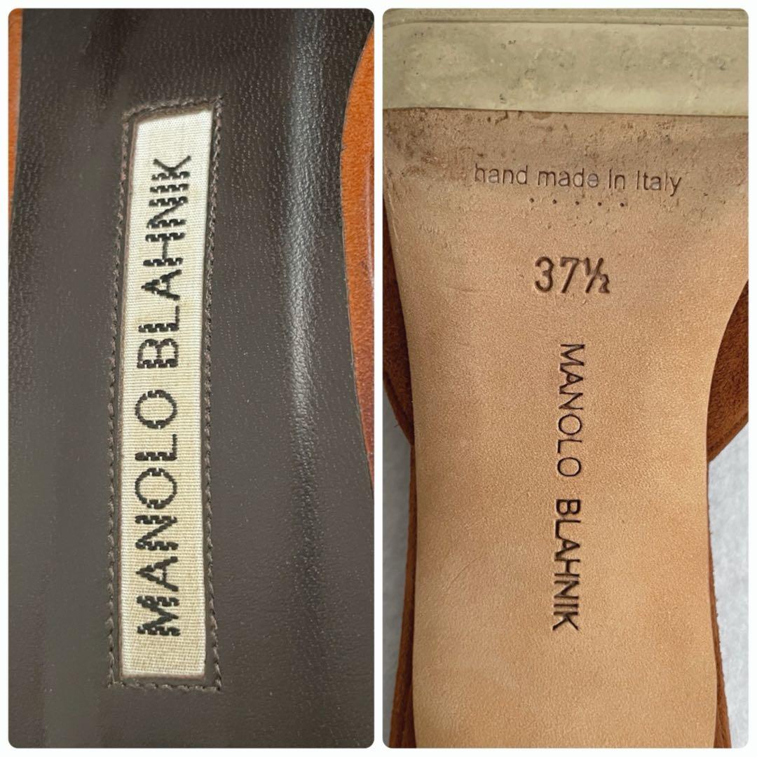 【美品】マノロブラニク 大人気 メイセール バックルディテールミュール　24.5