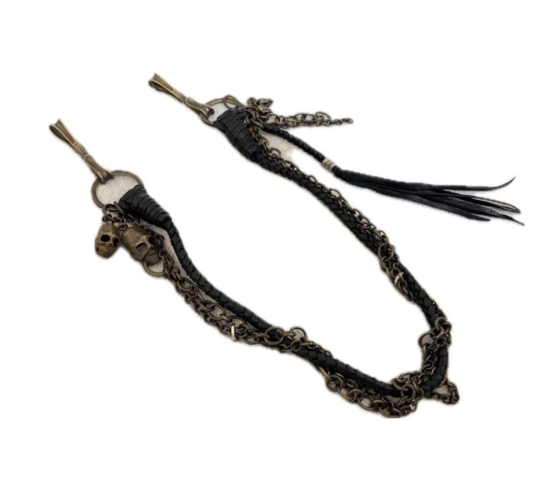 kmrii skull lether wallet chain 超希少