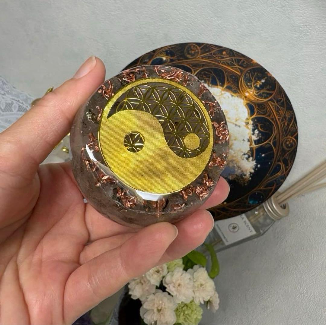 オルゴナイト バラ ・ディープローズクォーツ＆ ハーキマーダイアモンド