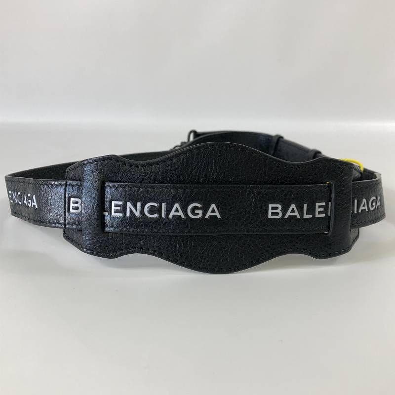 極美品 バレンシアガ ランヤード ロゴプリント レザー クラシックストラップ