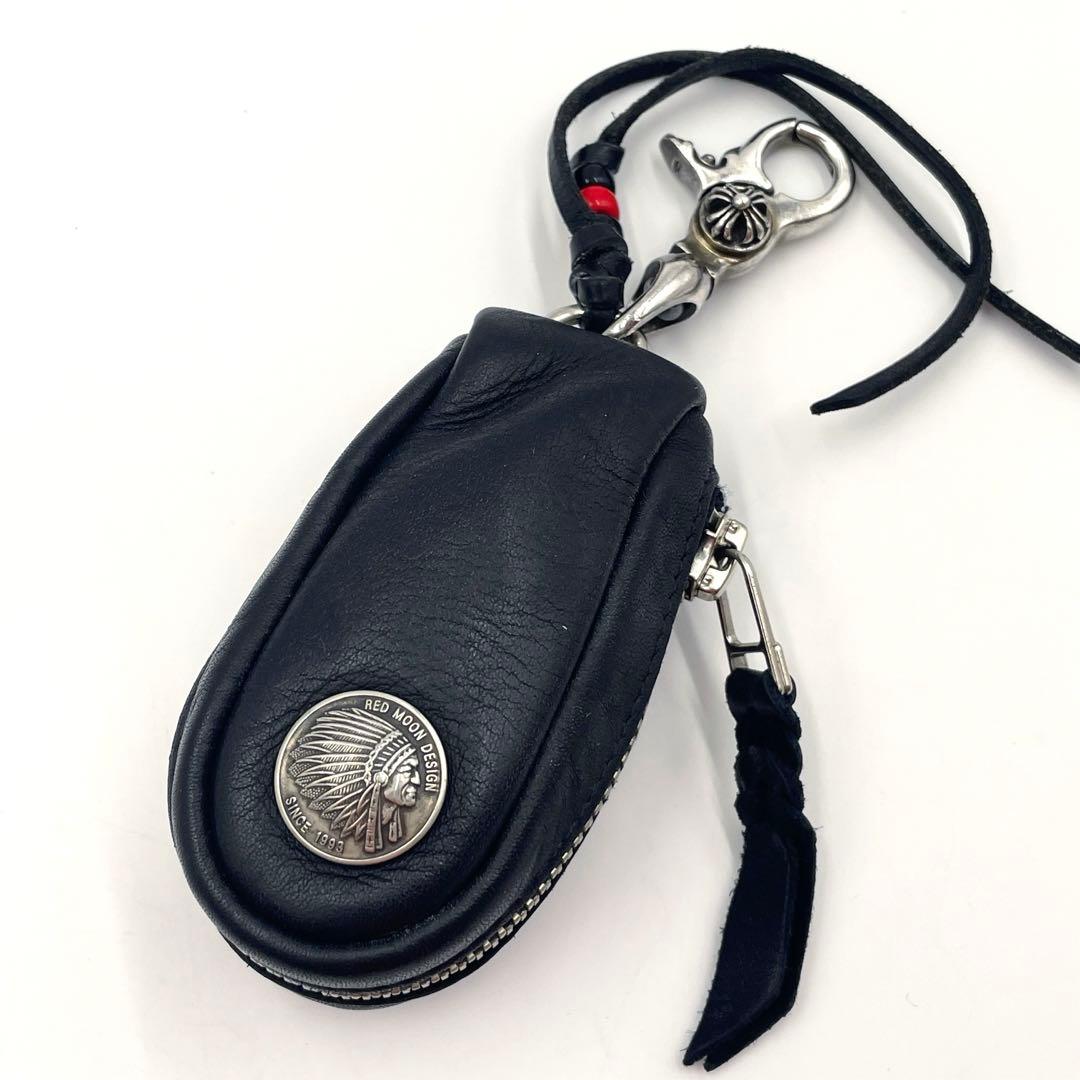 美品✨REDMOONキーケース キーフォルダー グローブレザー メダル ブラック