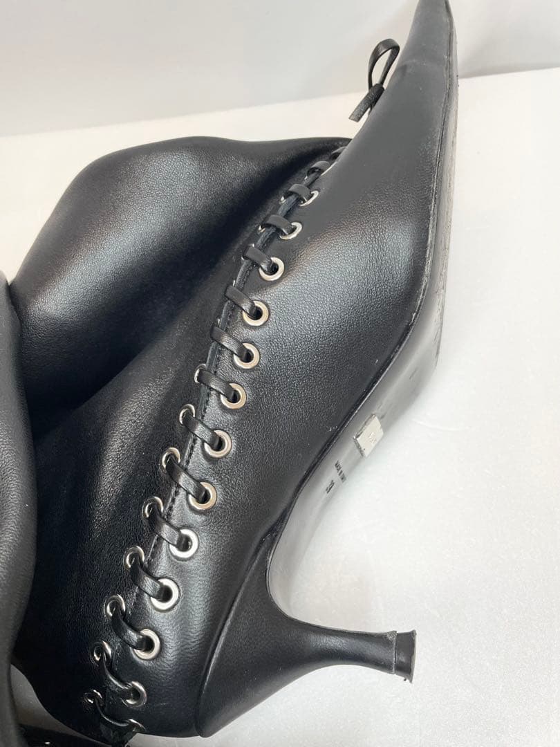 ALL-IN ブラック Level サイハイ ソフトレザー ロングブーツ