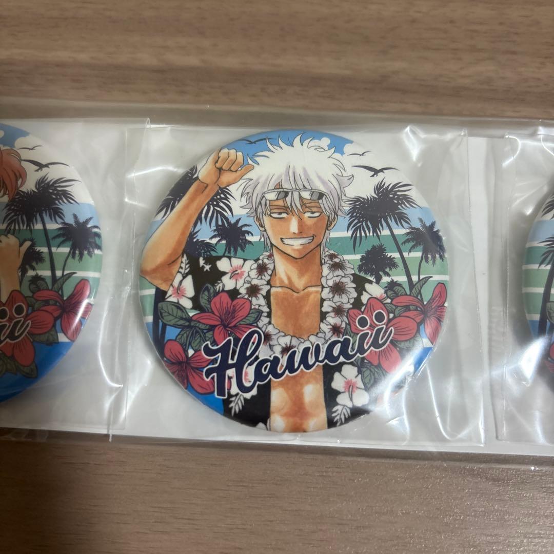 銀魂 ハワイ 缶バッジセット 神楽&坂田銀時&志村新八