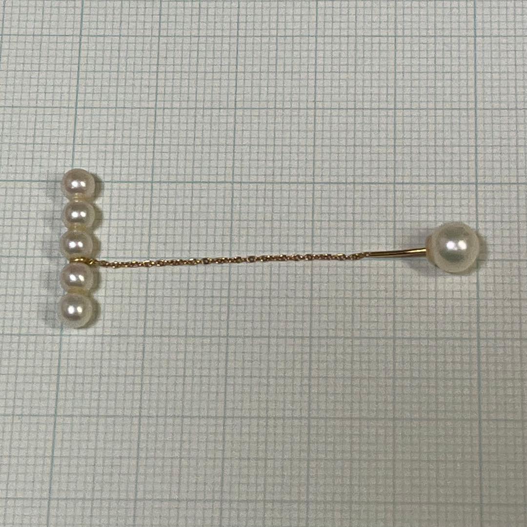 【美品】MINIMUM NUTS K18YG 淡水パール　アメリカンピアス