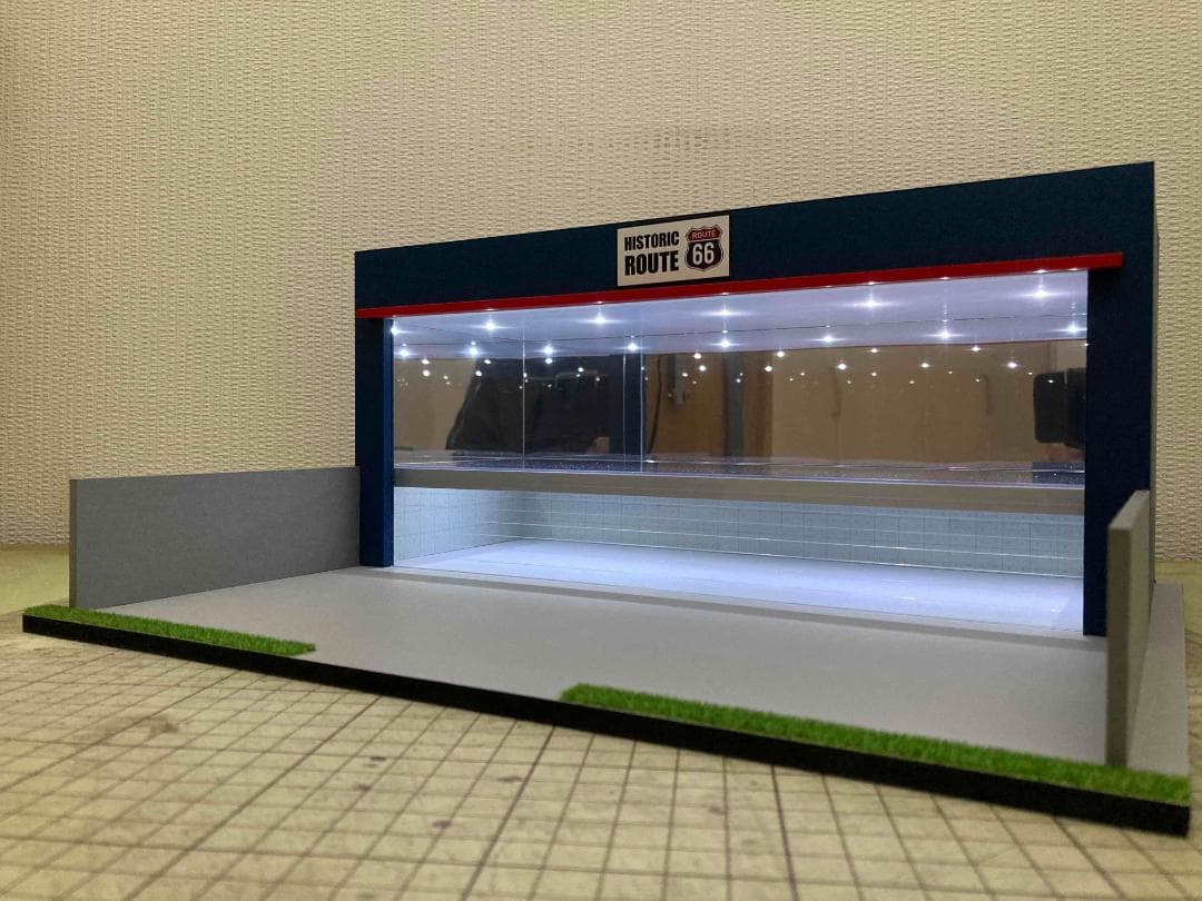 ミニカー用ジオラマ：1/43カーディーラーⅢ／ROUTE66仕様