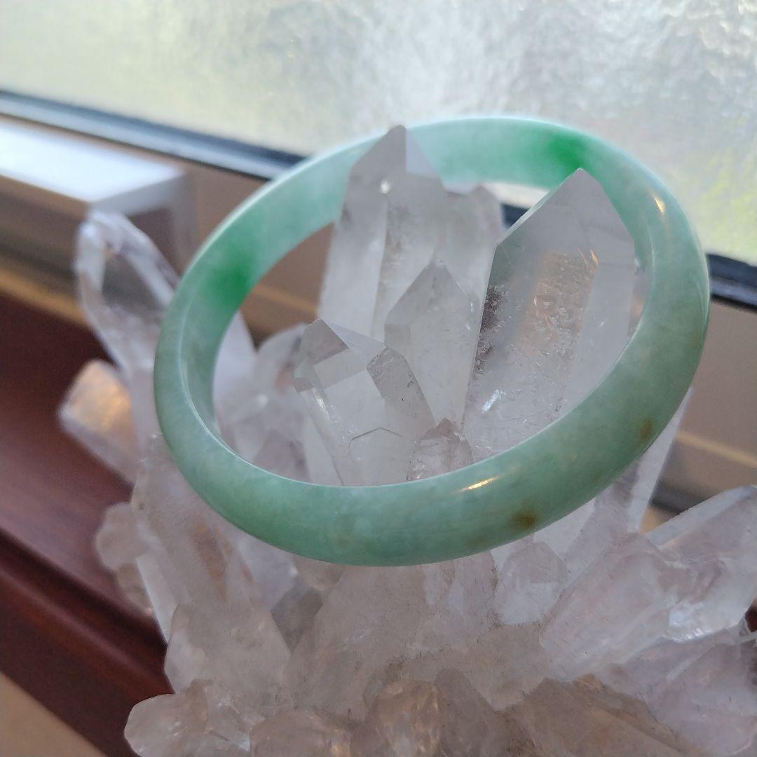 【返品、交換不可】ミャンマー 翡翠 バングル A貨 約64mm 大きいサイズ