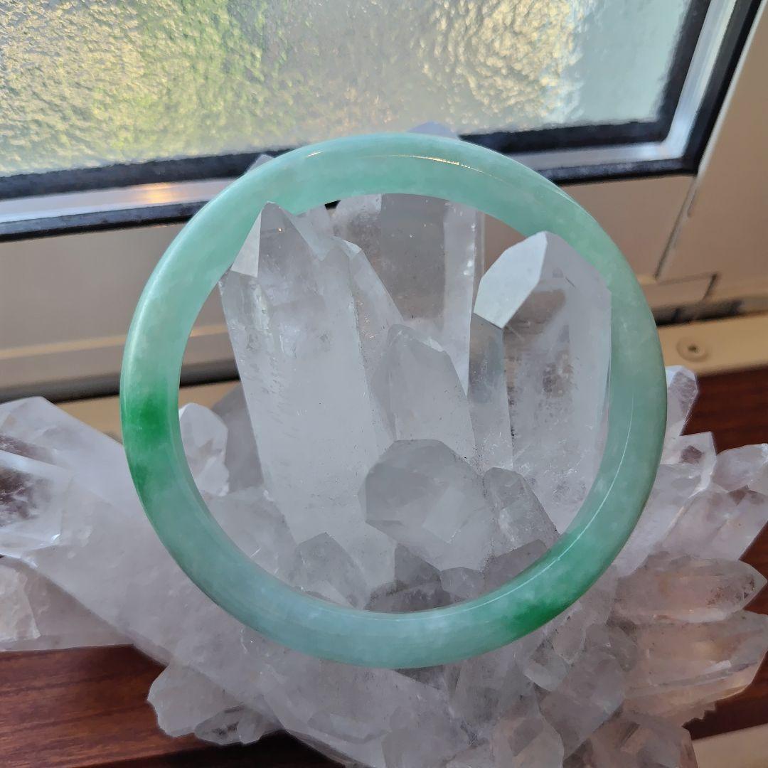 【返品、交換不可】ミャンマー 翡翠 バングル A貨 約64mm 大きいサイズ