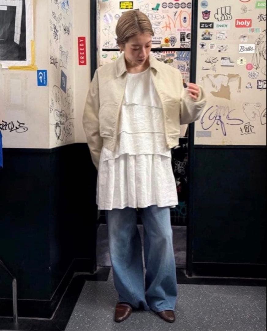 ６(ROKU) コットンピーチ ブルゾン