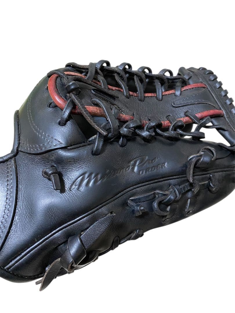 Mizuno pro ミズノプロ　野球　硬式野球グローブ　外野手　ブラックレッド