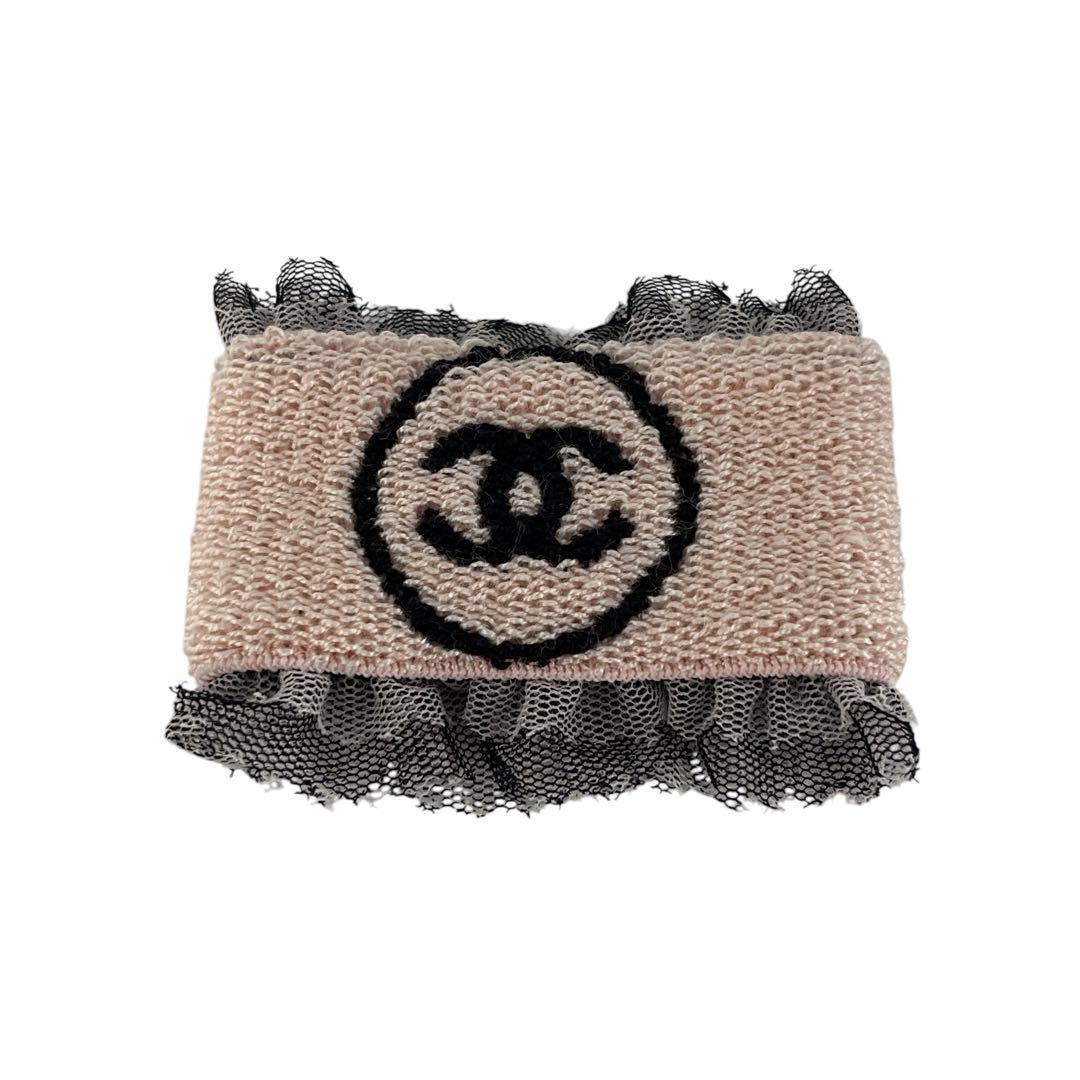 美品　CHANEL シャネル　リストバンド　ココマーク　パイル　レース　フリル