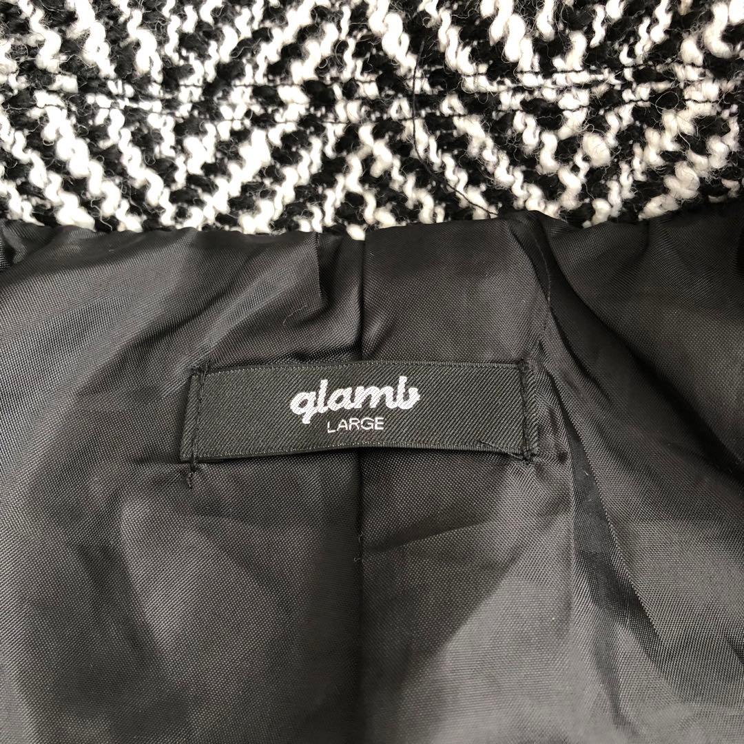 Glambグラムヘリンボーンビッグジャケットウール混