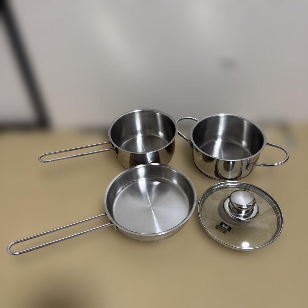 フィスラー スナッキーセット 鍋 フライパン ソースパン ガラス蓋 4点 セット