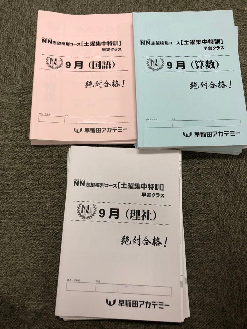 早稲田アカデミー　NN早実クラス　2023年受験　後期/土特/正月/直前　中古