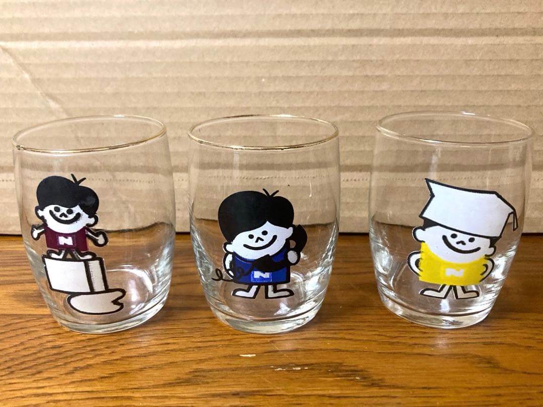 新品 70年代 ビンテージ ナショナル坊や コップ グラス 3個セット 当時物