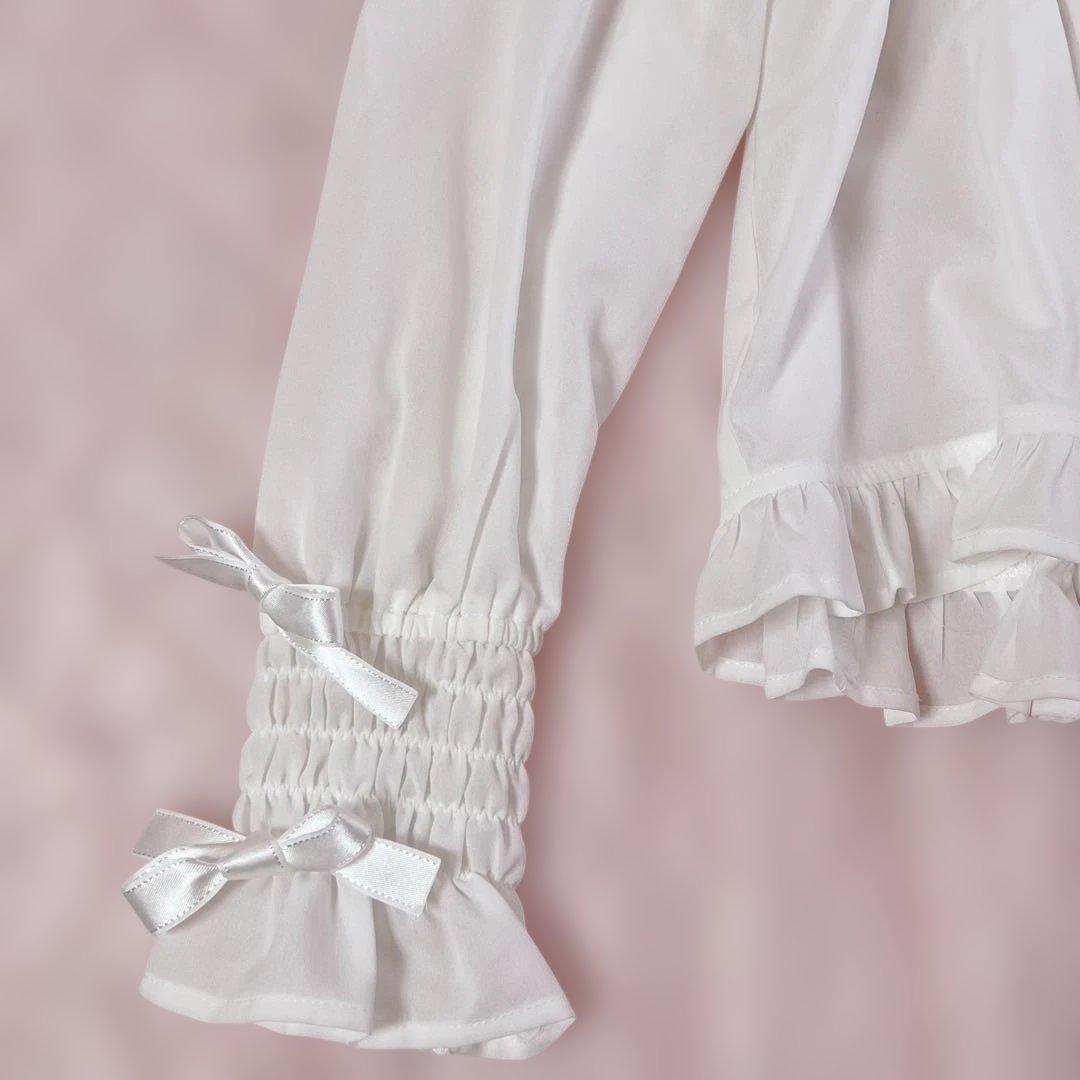 【美品】BABY, フリルシフォンブラウス　ホワイト