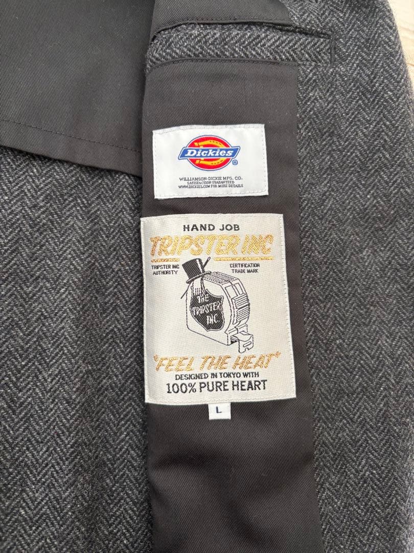 tripster dickies ツイード ジャケット グレー ヘリンボーン L