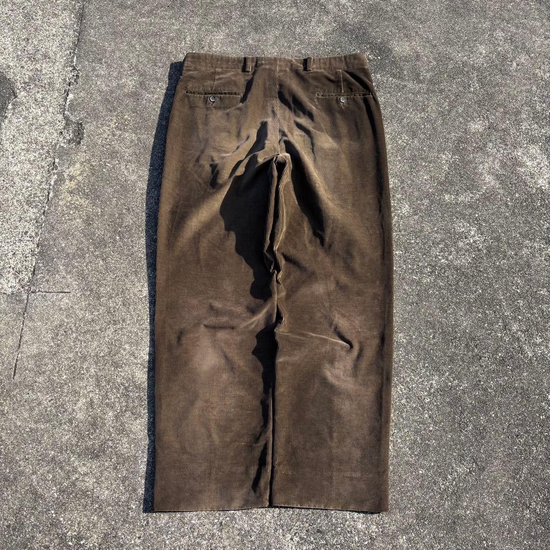 80s カナダ製 vintage コーデュロイパンツ 太畝 ツータック ブラウン
