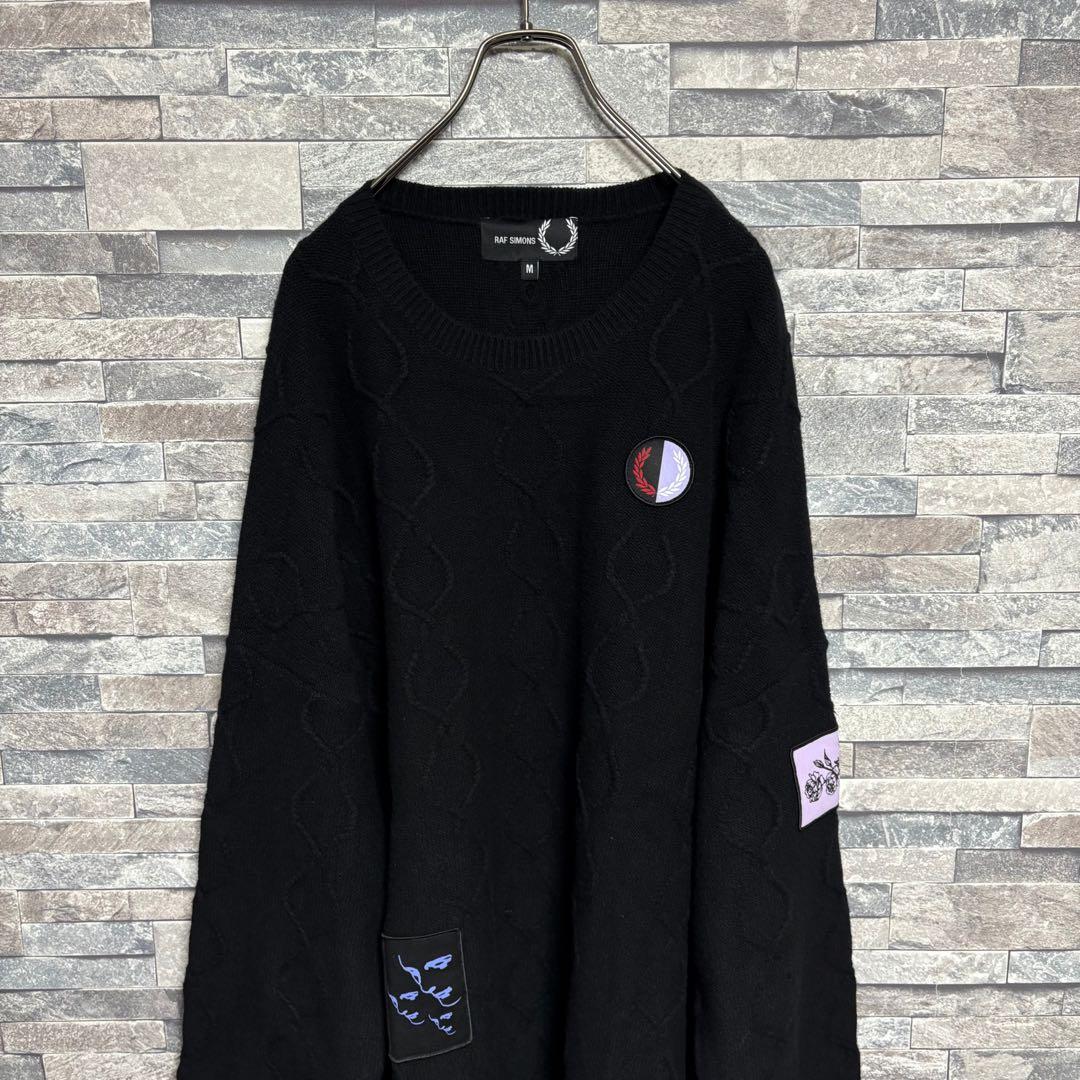 RAF SIMONS×FRED PERRY Patch Cable Knit