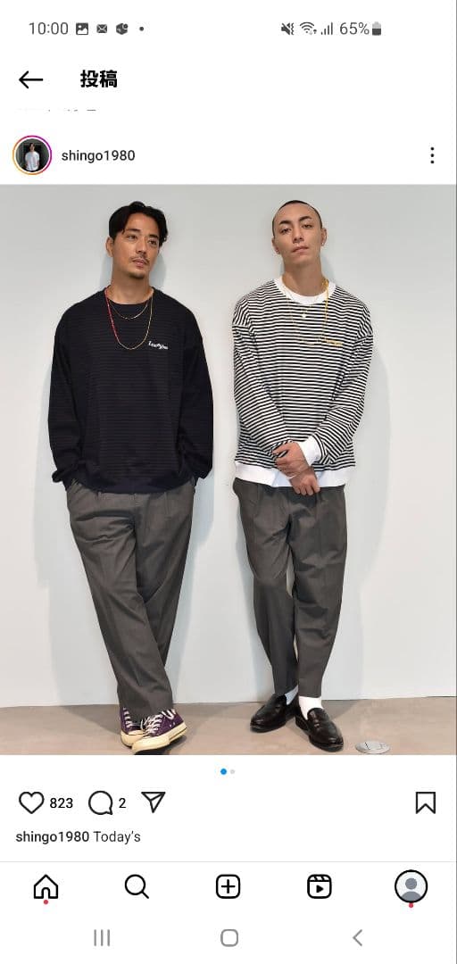 最終値引 値引不可 19so グレー テーパード スラックス l 完売