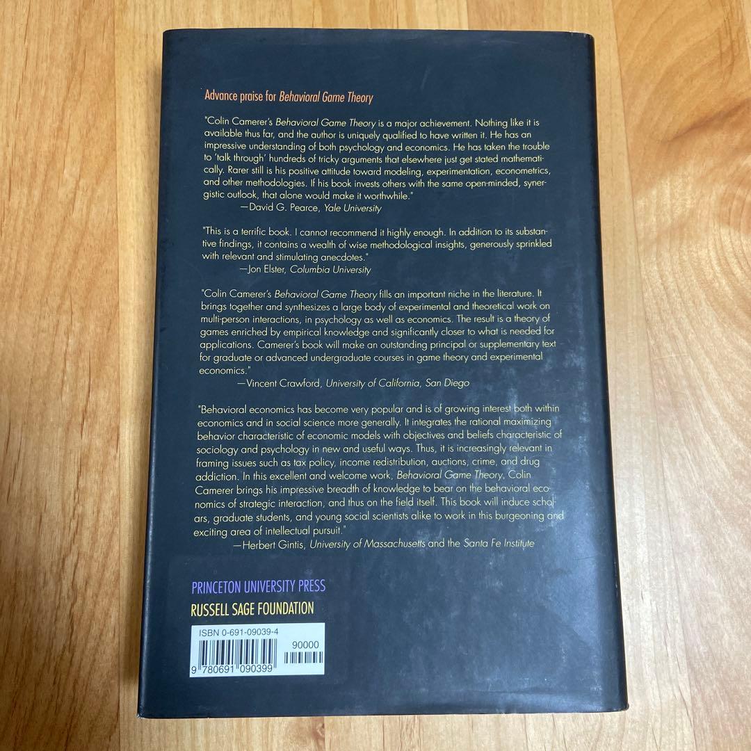 洋書 Behavioral Game Theory