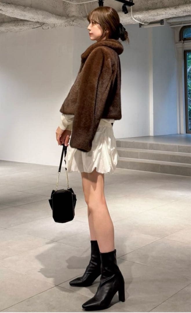 今期 SNIDEL ストレッチショートブーツ Lサイズ BLK