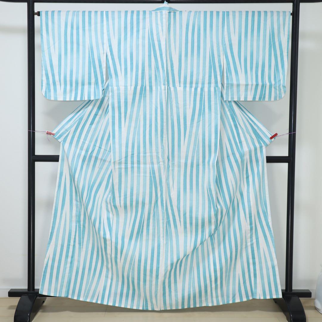 ねこマダム◆撫松庵◆綿縦絽◆ストライプ模様◆木綿◆浴衣◆綿着物としても