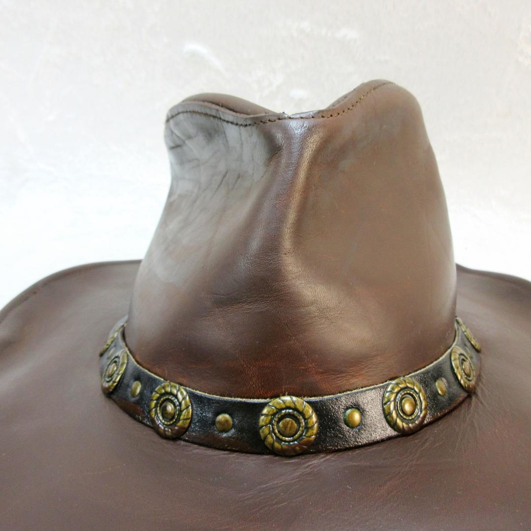 ✨米国製/メタルコンチョ付✨ HENSHEL 本革 カウボーイハット Mサイズ