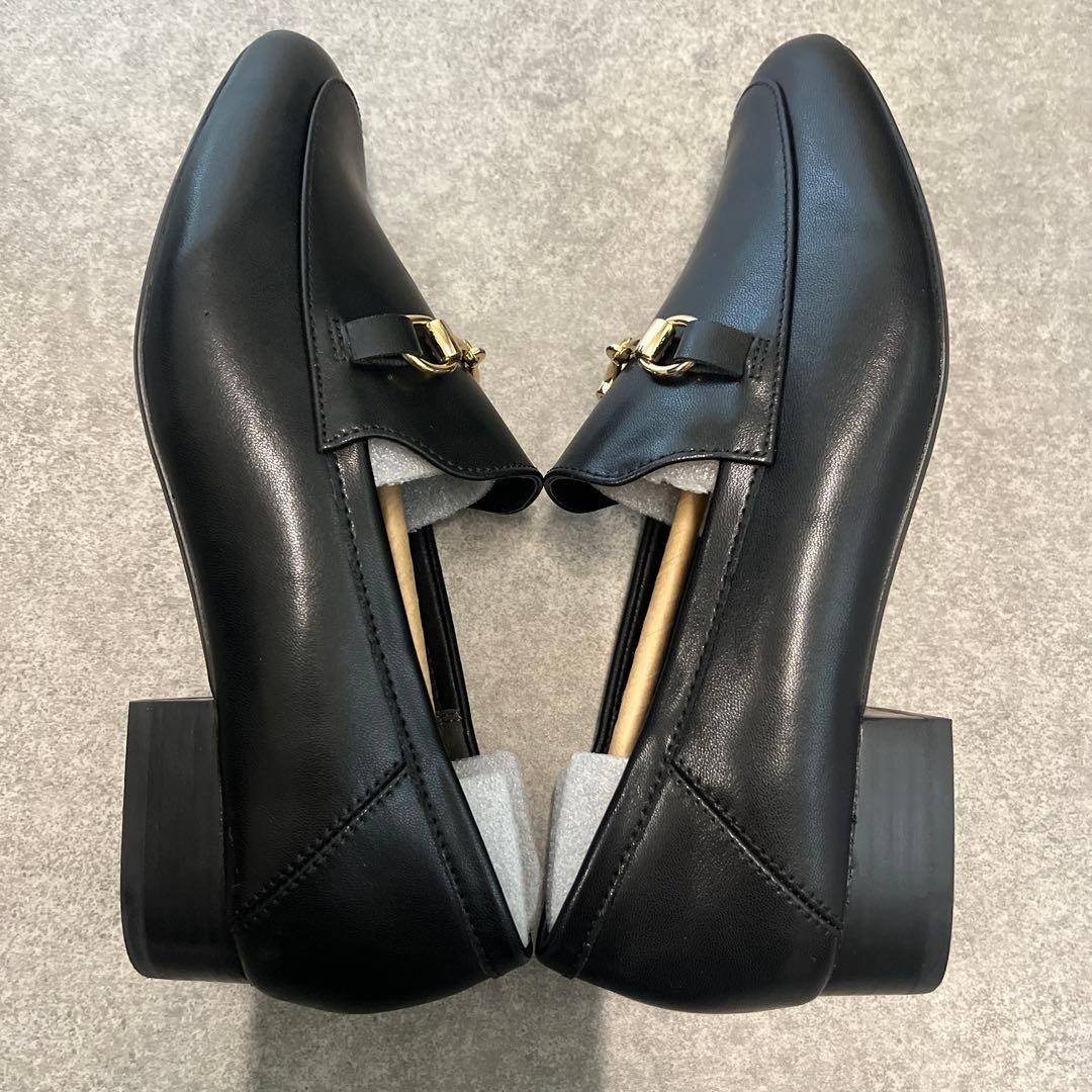 【新品半額】Fin本革ビットローファー23.5黒