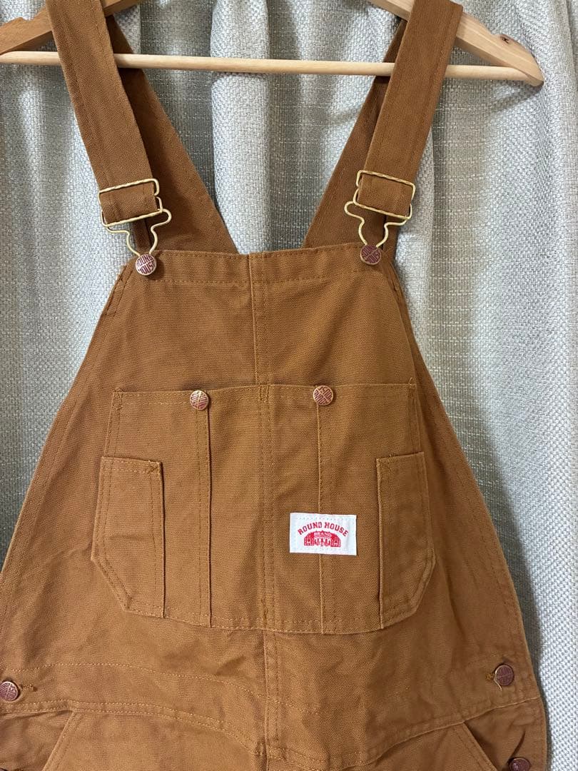 ROUND HOUSE ラウンドハウス オーバーオール　ブラウンダック　w38