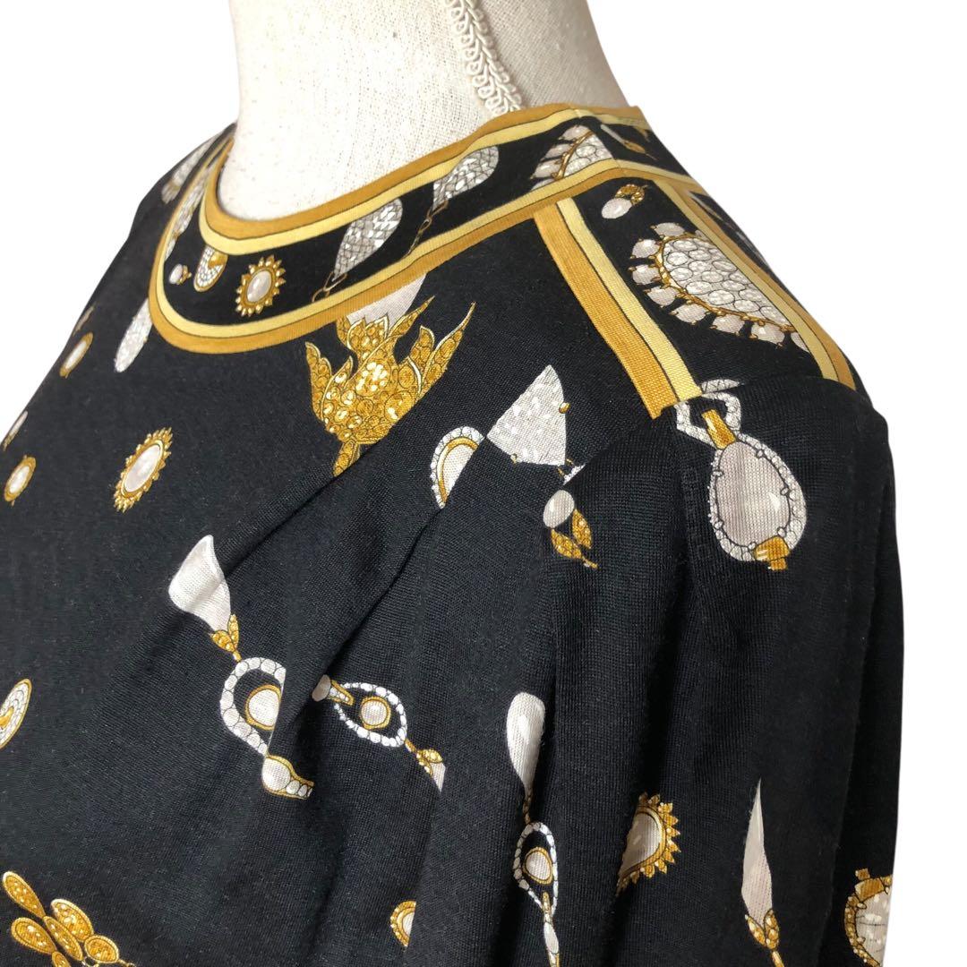 LEONARD⭐️レオナール ジュエリー柄 ワンピース ロング Lサイズ ブラック