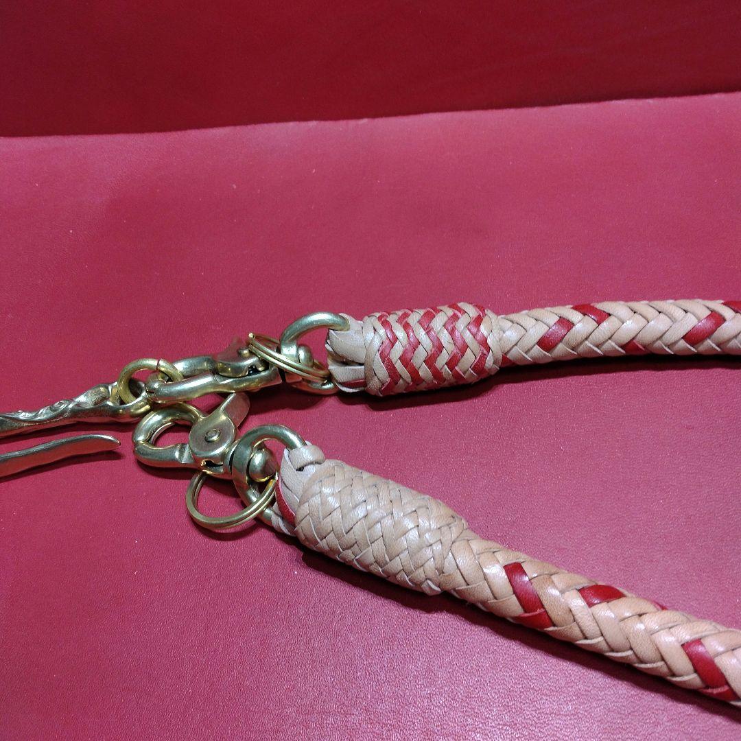 ★キトラ様★ウォレットロープ極太☆ハーマンオークレザー☆12本編み真鍮金具