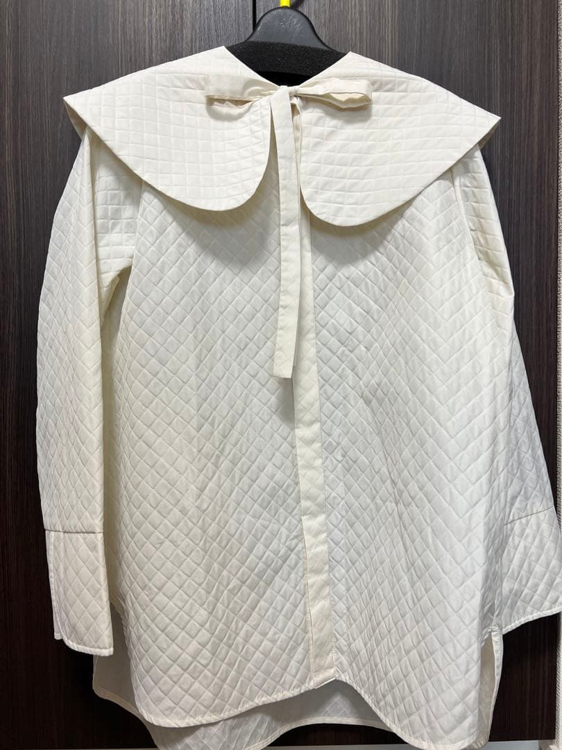 時間限定SALE美品⭐︎yoriヨリ2wayキルト柄ジャガードブラウス⭐︎サイズ36