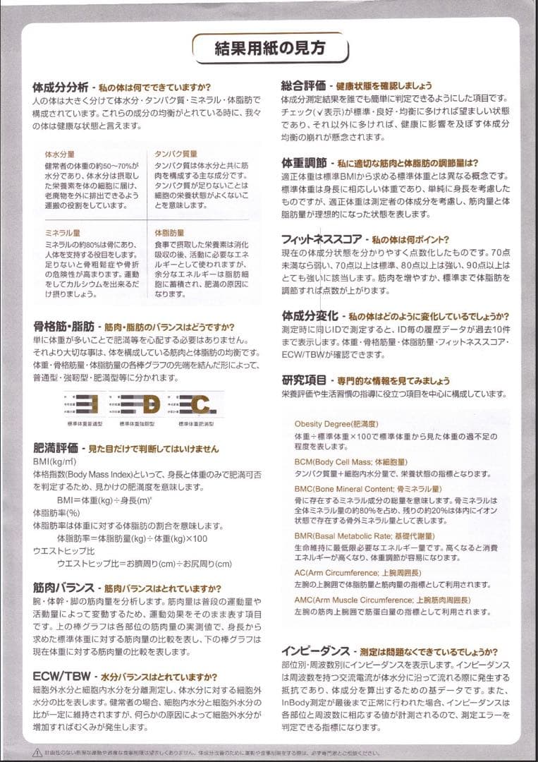 InBody730結果用紙　1000枚〜1200枚