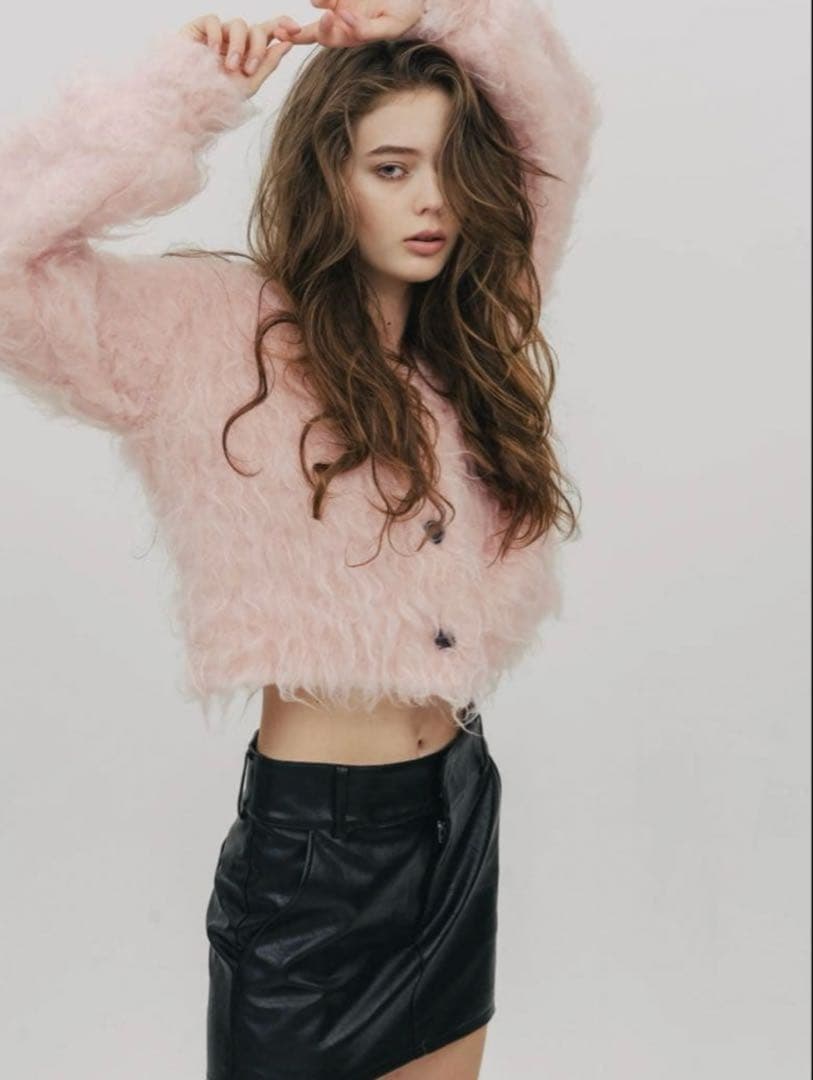 THE TOE Westminster Shaggy Cardigan ピンクM