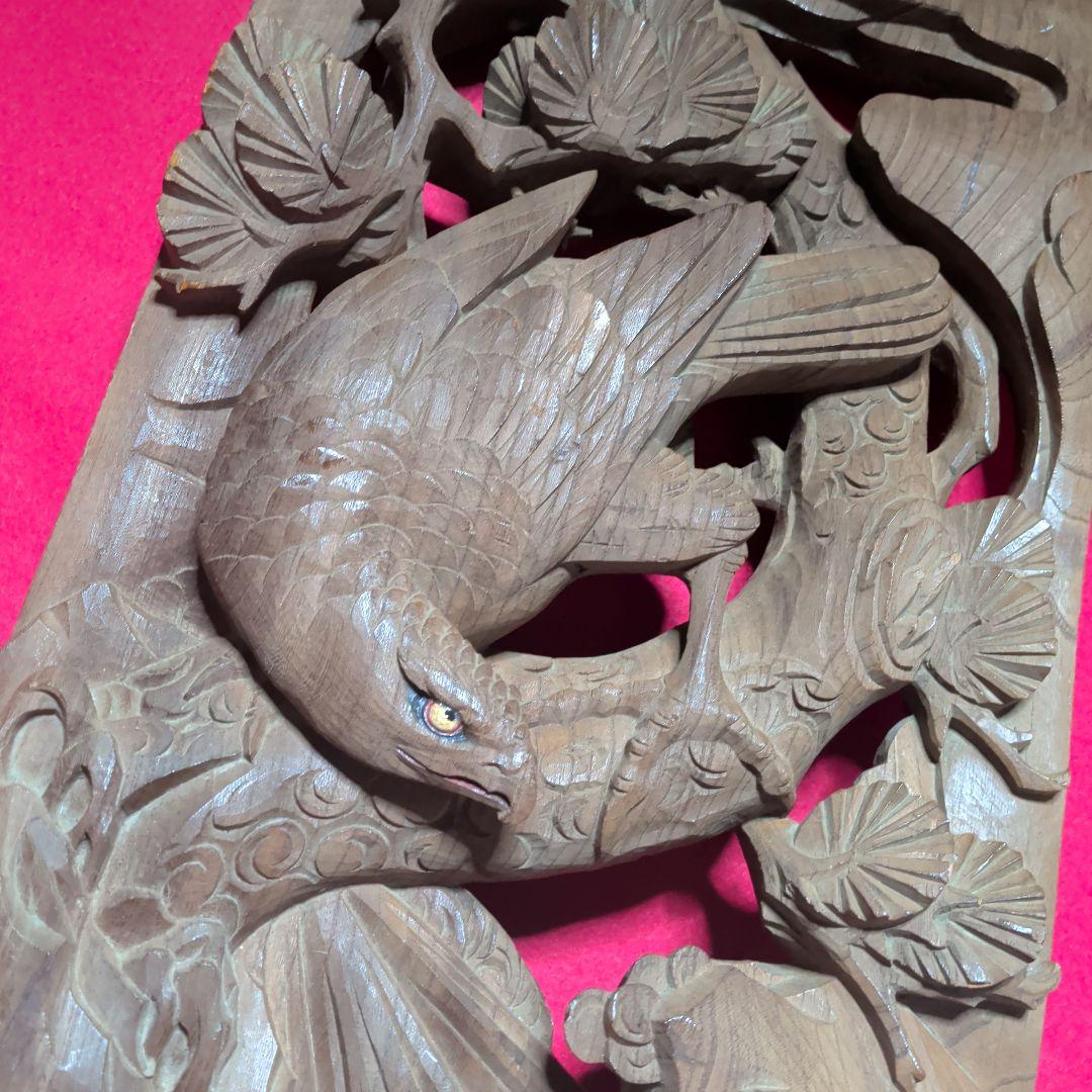 木彫り　彫刻　欄間　鷹　鳥　和柄　置物　だんじり　山車