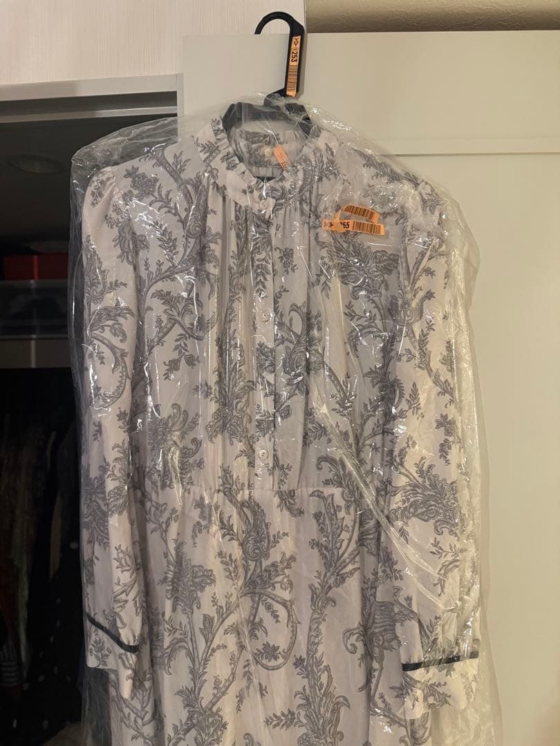 グレースコンチネンタル/サラサプリントリボン付ワンピース定価4.2万円