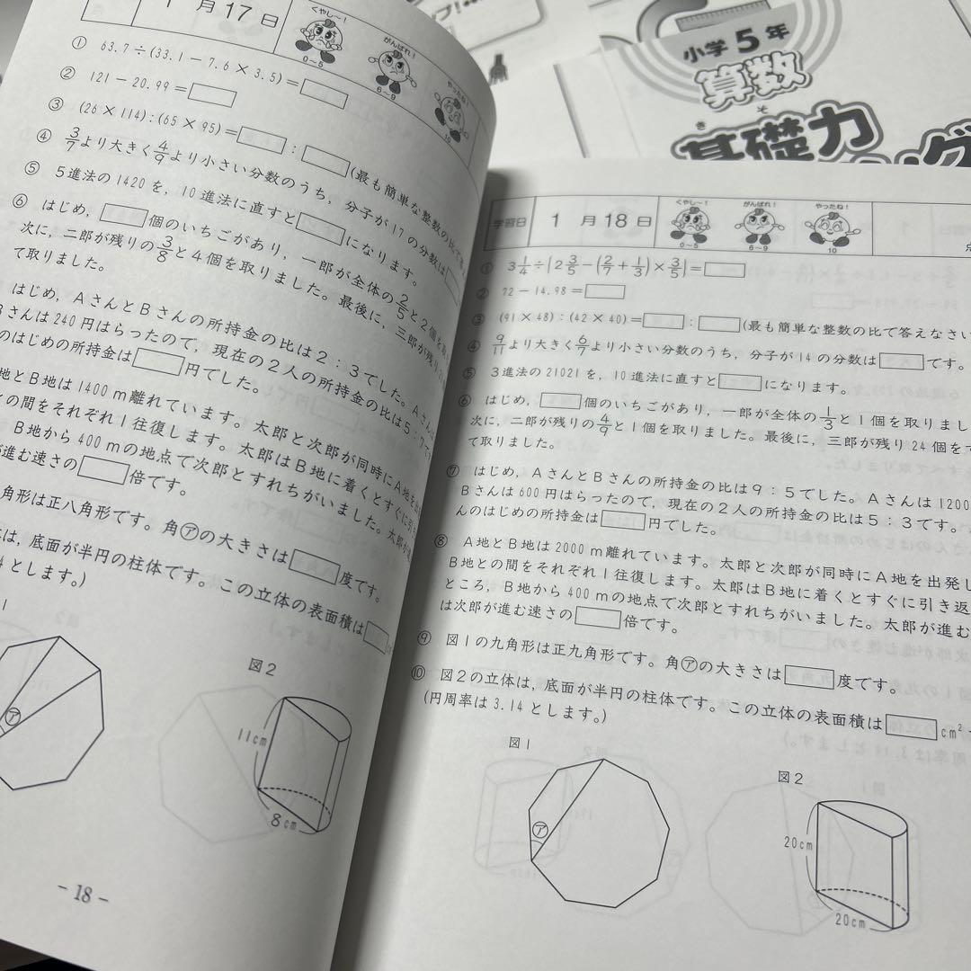 ㉔か　重要　サピックス　SAPIX 5年　算数　基礎力トレーニング　美品未記入