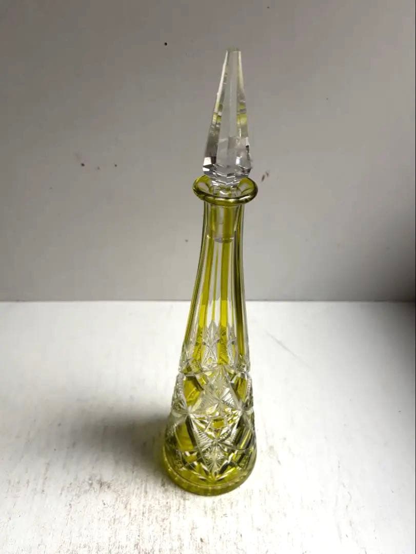 602 BACCARAT オールドバカラ ラグニーLAGNY カラフ 黄色被せ