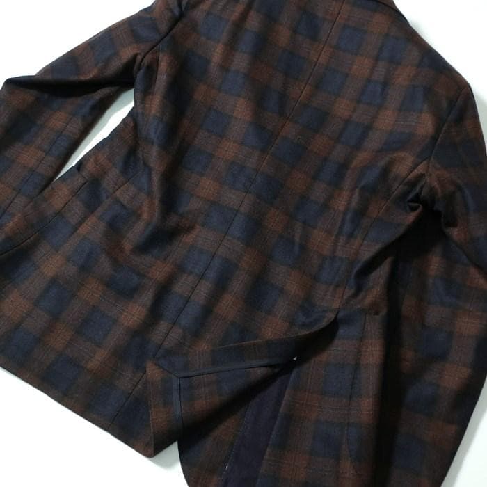 タリアトーレ ジャケット/ウール/ ネイビー×ブラウン48（5403)bjbea