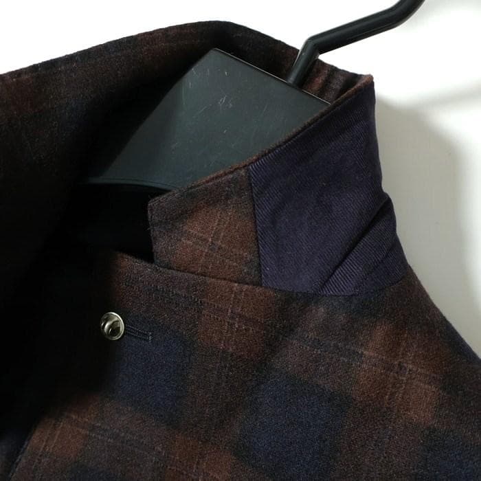 タリアトーレ ジャケット/ウール/ ネイビー×ブラウン48（5403)bjbea