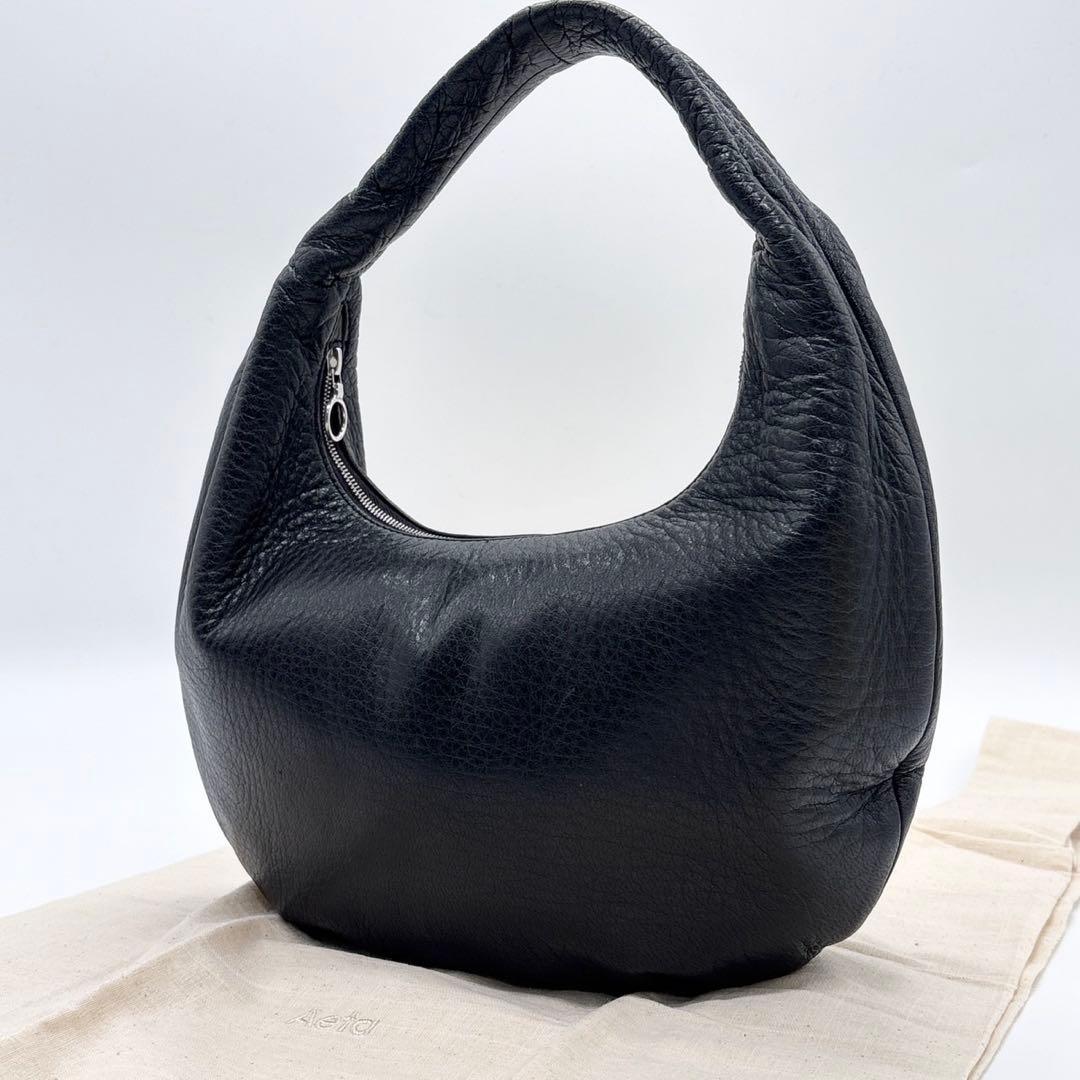 美品✨Aeta ハンドバッグ ROUND ONE SHOULDER M ブラック