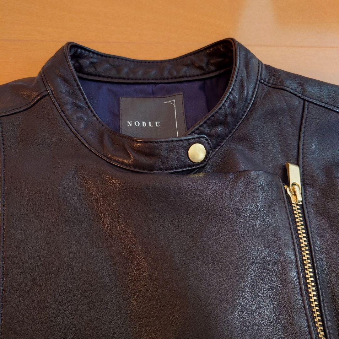 NOBLE ノーブル ライダースジャケット ラムレザー 40 ゴールド金具 黒