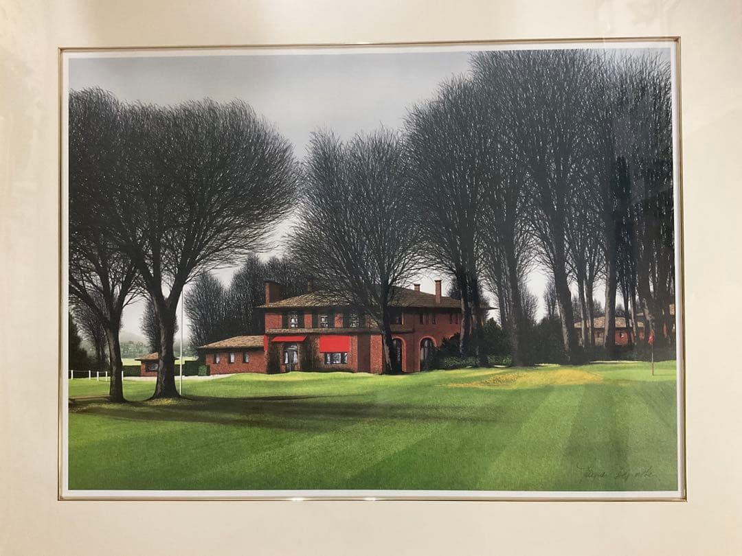 絵画、額縁、ジャック・デペルト、シャンタコゴルフクラブ、フランス、複製画、
