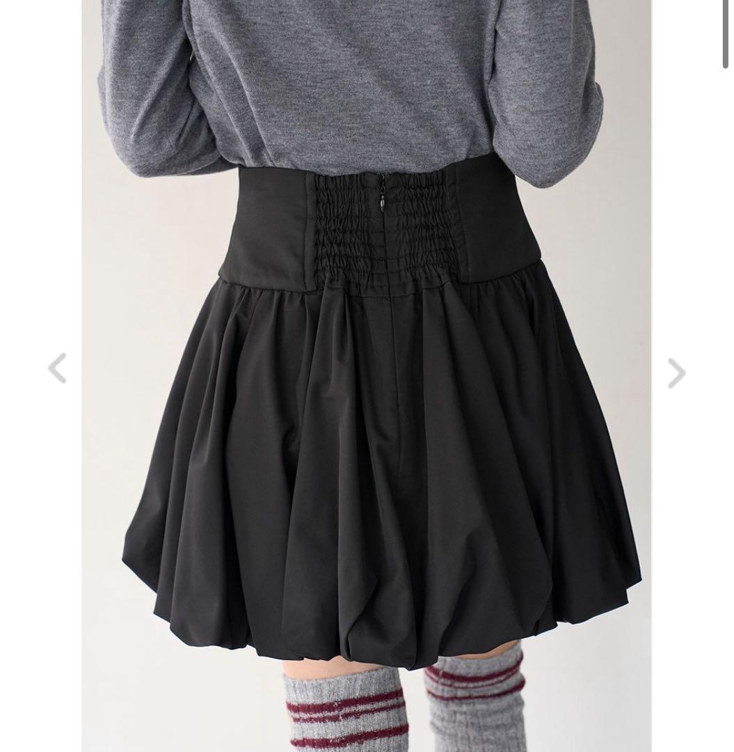 【新品未使用】snidel スナイデル　バルーンミニスカート　ブラック　サイズ0